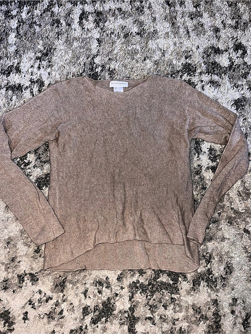 Wool and cashmere Bianco & Blu Brown Knit Sweater Size Small